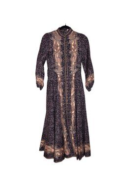 nancy yang mandarin collar midi dress Nancy Yang Women's Blue Mandarin Collar Midi Dress